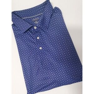 Cremieux Perfomance Golf Shirt XXL Deep Cornflower Blue/ Perwinkle Geo Floral
